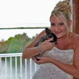 Bride Celebrating with Pet Bunny
