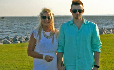 Wedding photograph-Bride and Groom at Currituck Sound