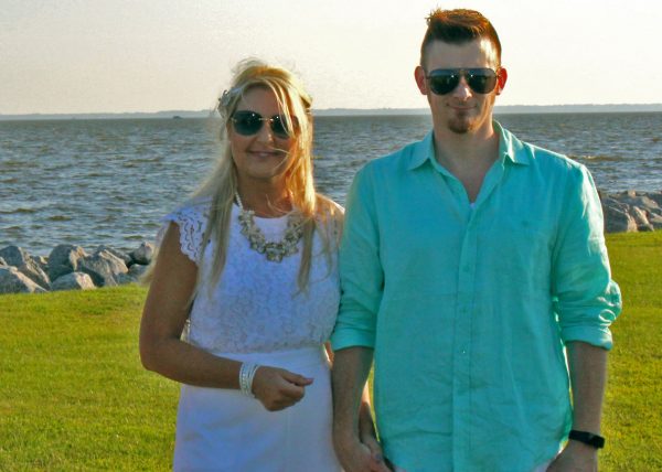 Wedding photograph-Bride and Groom at Currituck Sound