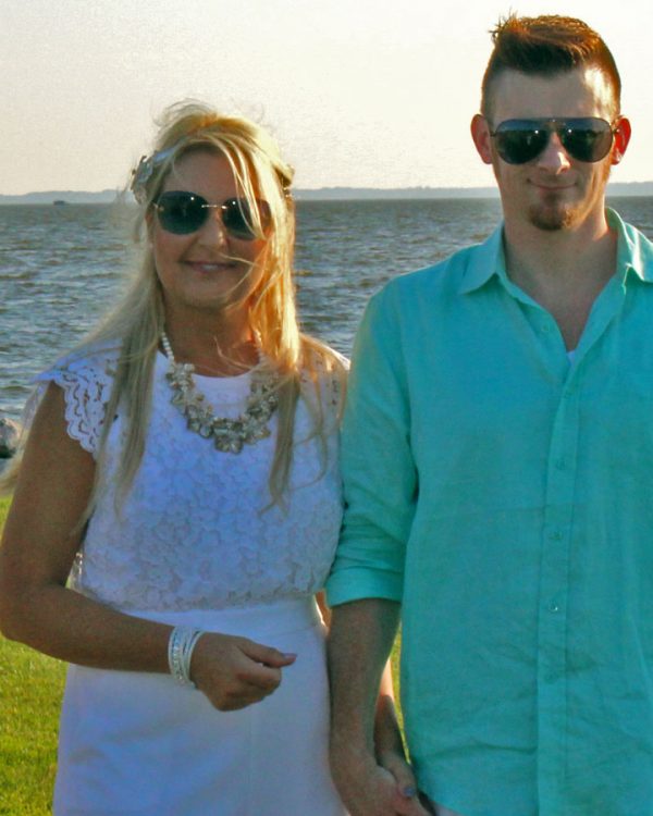 Wedding photograph-Bride and Groom at Currituck Sound